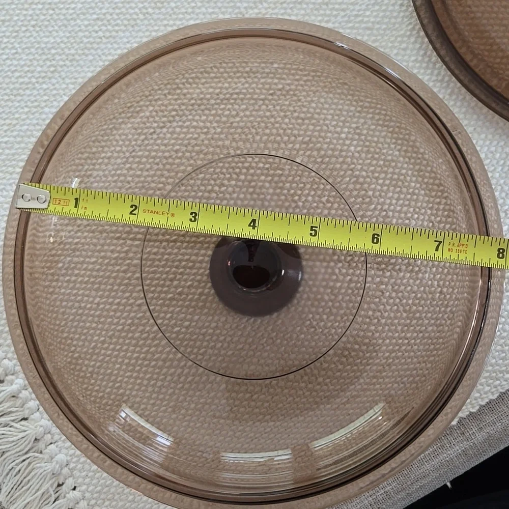 Pyrex Visions Amber Brown Glass Lid 2.5 C EUC